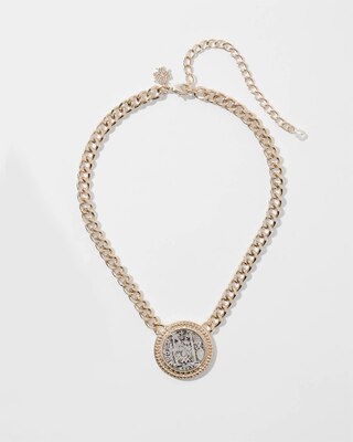 Mixed-Metal Coin Short Necklace | White House Black Market